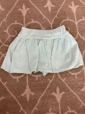 Luigi Kids Aqua Blue Polka Dot Skort 4t